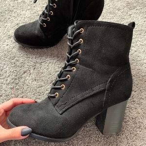 DSW Black Laceup Booties